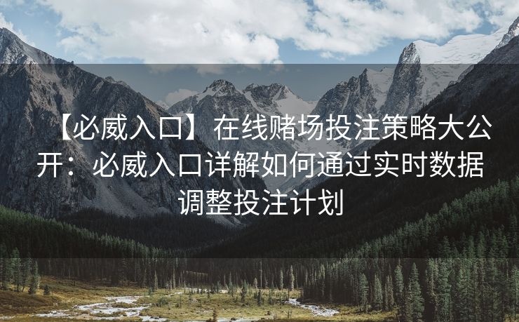 【必威入口】在线赌场投注策略大公开：必威入口详解如何通过实时数据调整投注计划